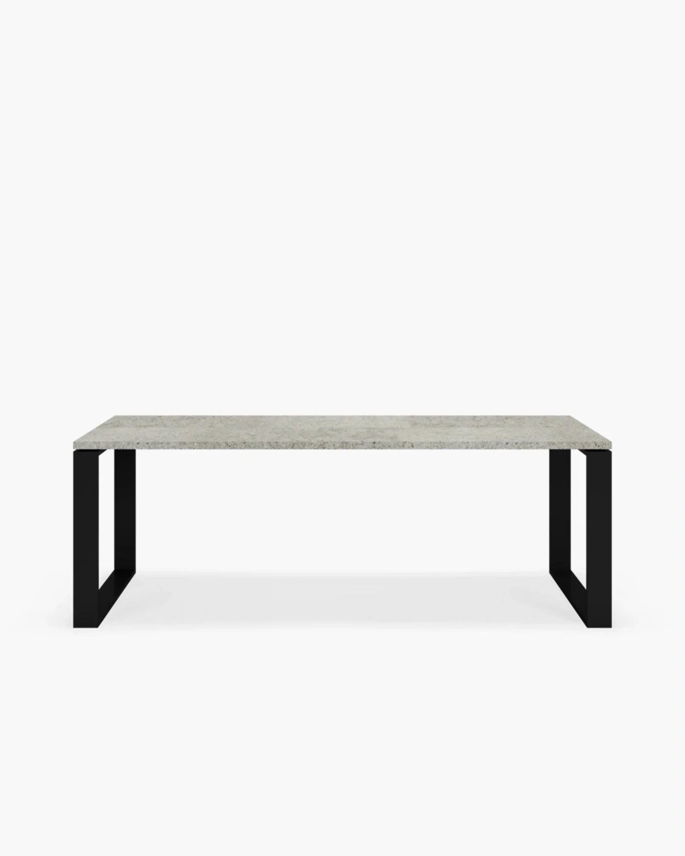 Diana outdoor dining table with black frame and Grafite dekton top, ideal for sleek outdoor living.